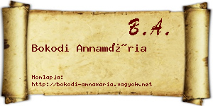 Bokodi Annamária névjegykártya