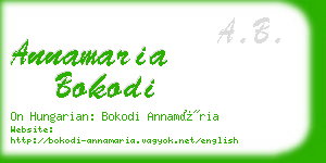 annamaria bokodi business card